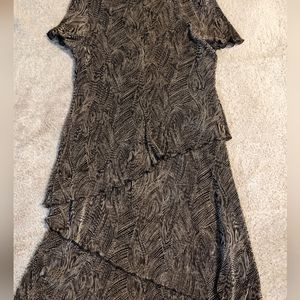 Cannected Apparel Womens Multicolor Printed Short Sleeve Sheath Dress Size L